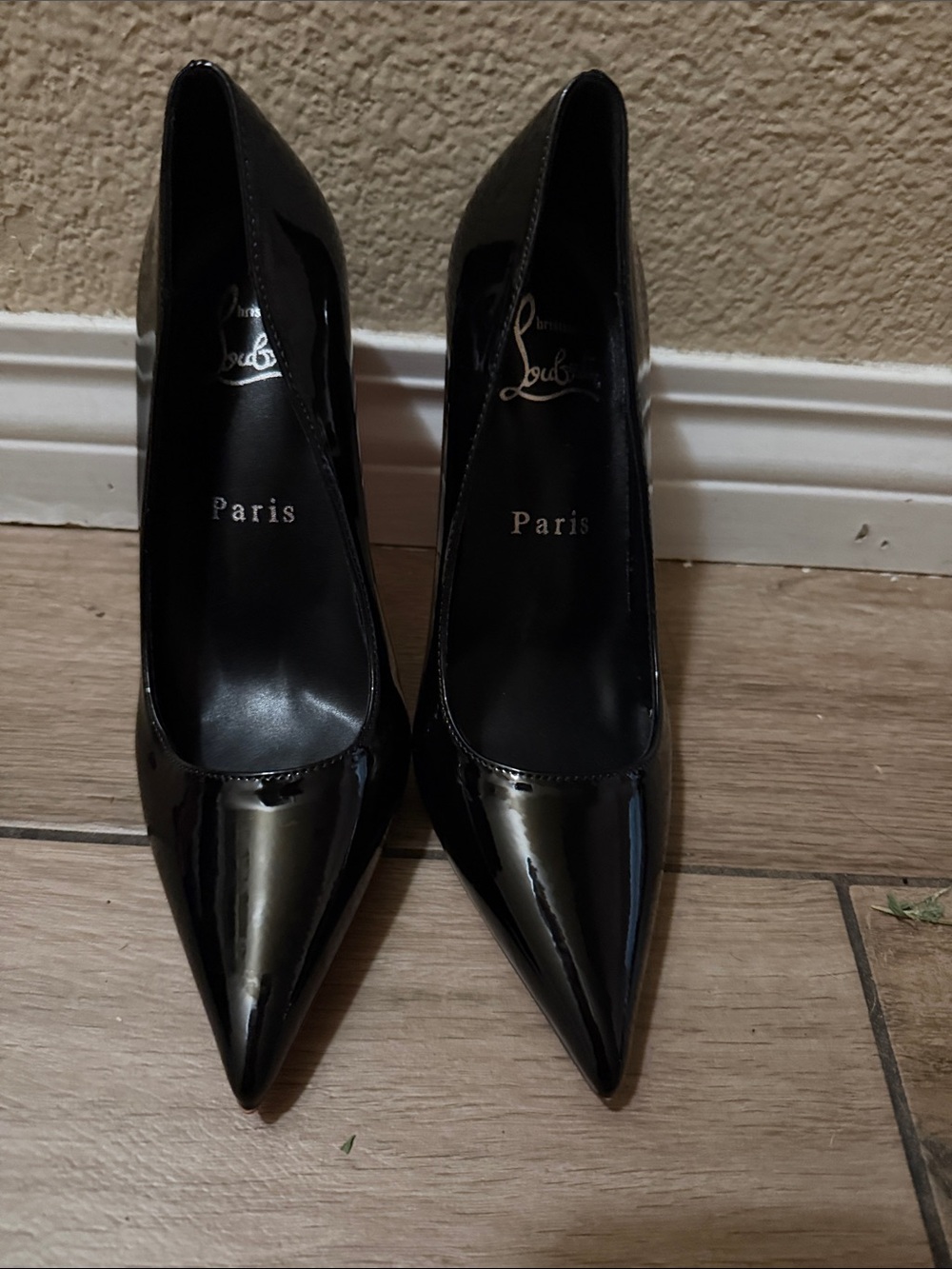 Christian Louboutin Black Patent Pointed Toe Stilettos